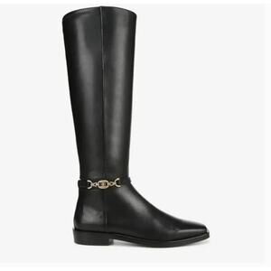 Sam Edelman Clive Embellished Riding Boots 5.5 Black Leather NWOT Knee High Tall